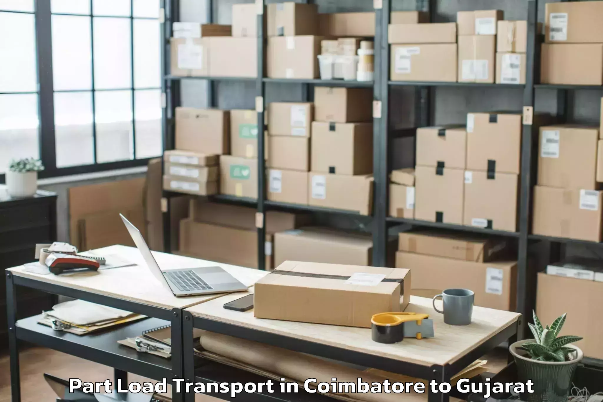 Discover Coimbatore to Ganpat University Mehsana Part Load Transport